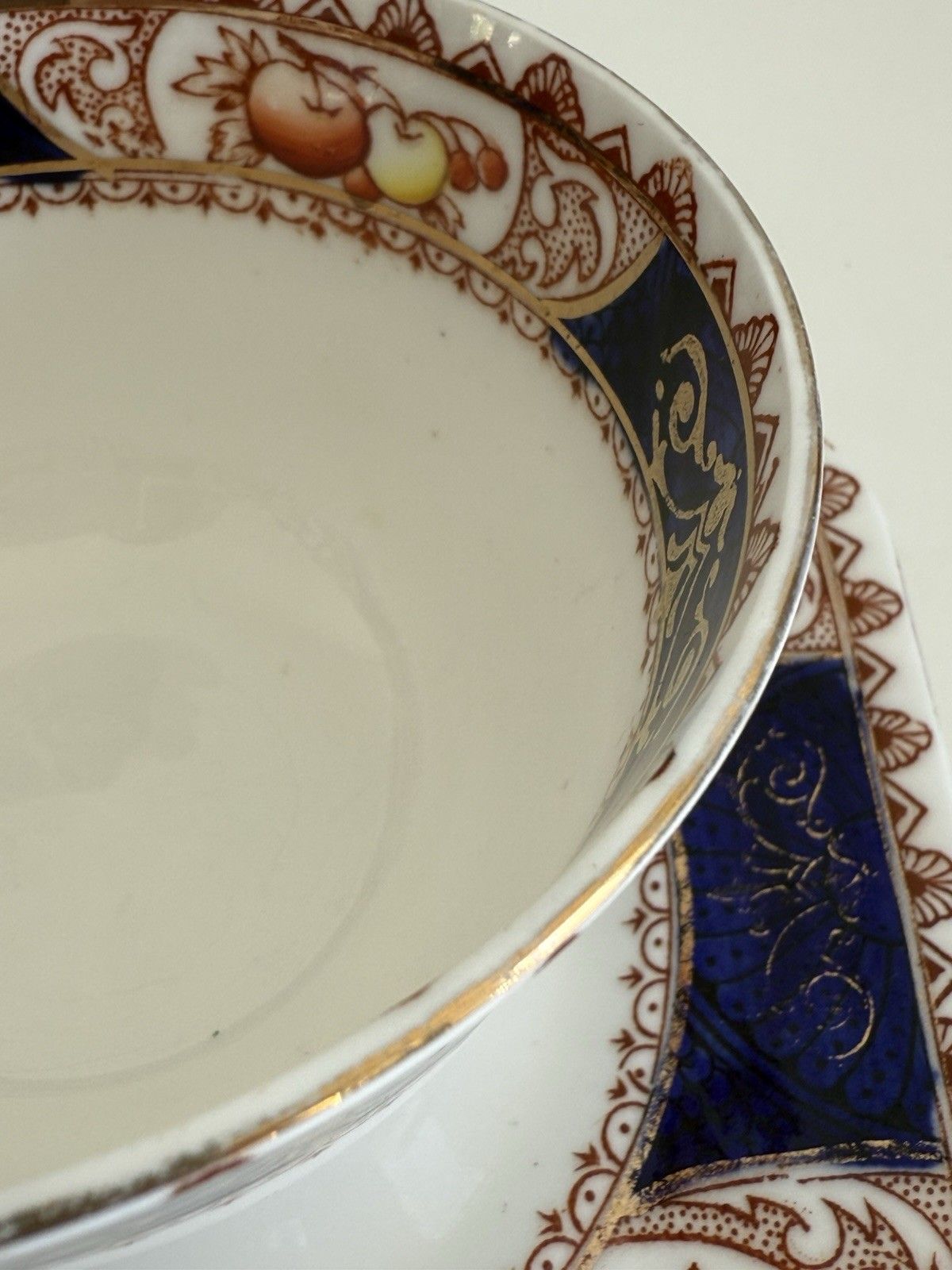 50.0 Early Antique Gold Gilded Royal Vale English Bone China Cup & Saucer (Circa 1913) photo