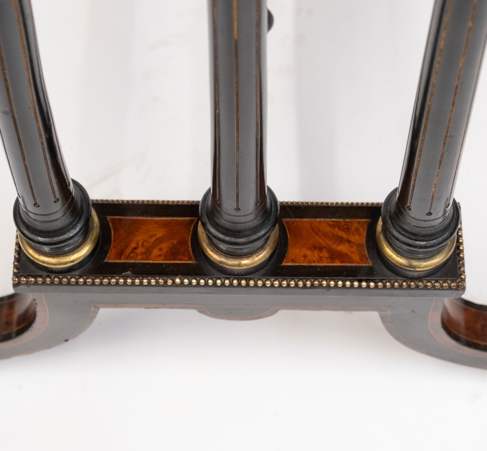 Furniture Aesthetic Movement Amboyna Burl Ebonised & Gilt Metal Side Table photo