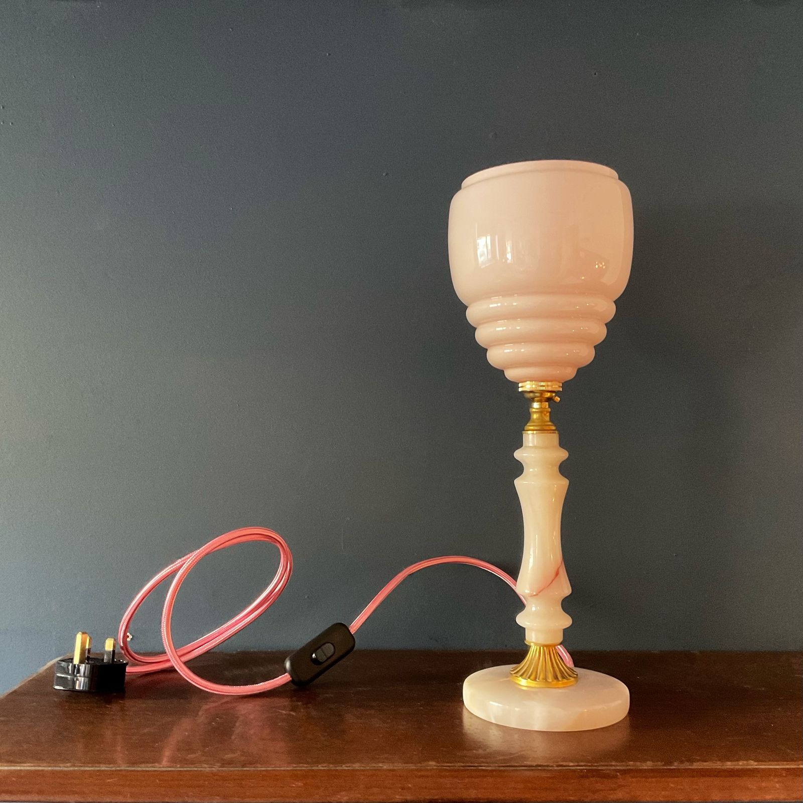 A Sweet Pink Art Deco Table Lamp