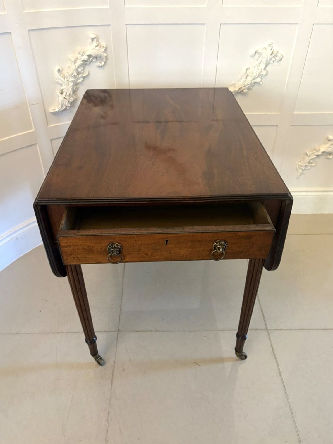 Antique 19th Century Quality Figured Mahogany Pembroke Table photo Furniture
