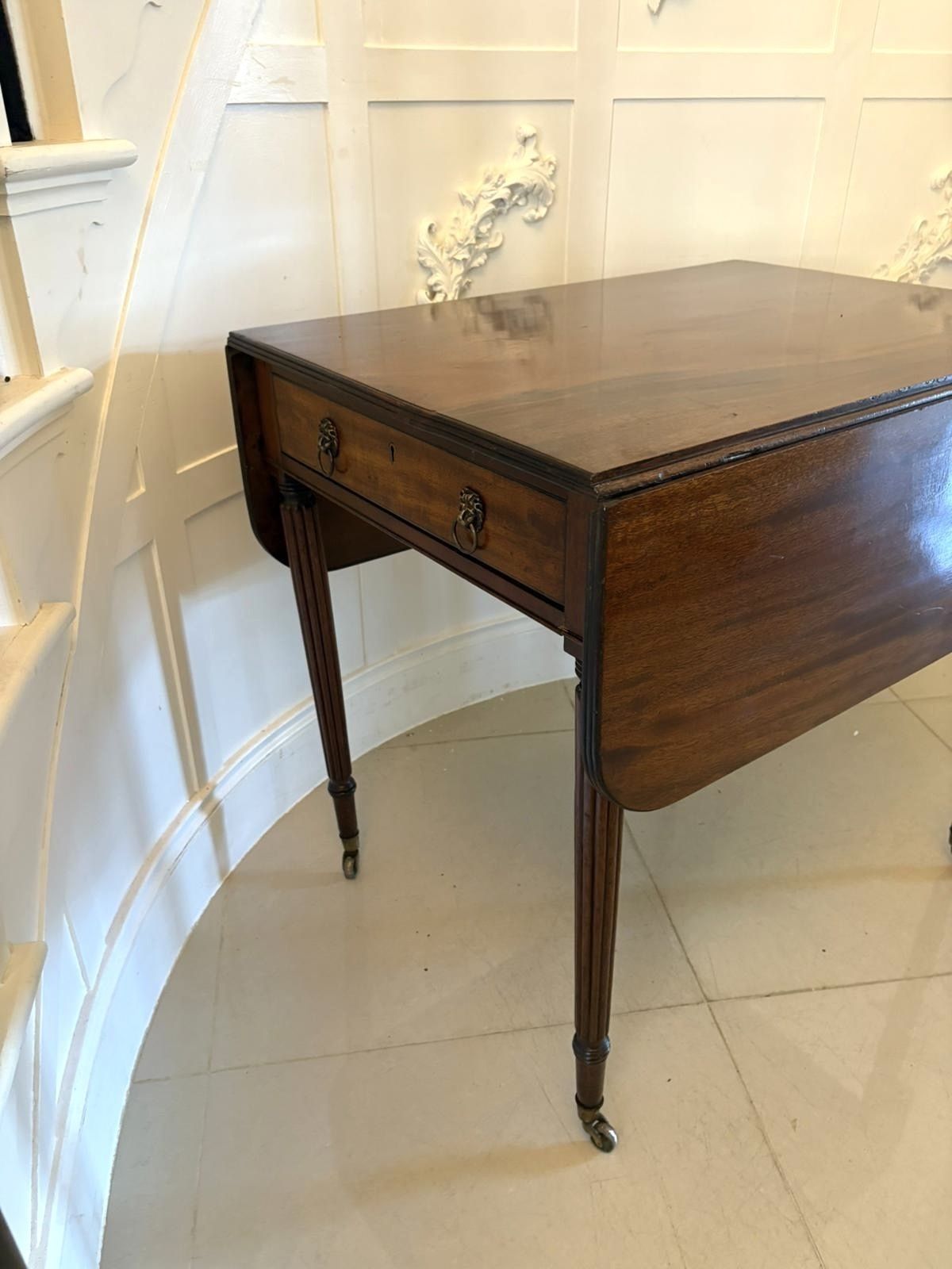 Antique 19th Century Quality Figured Mahogany Pembroke Table photo buy