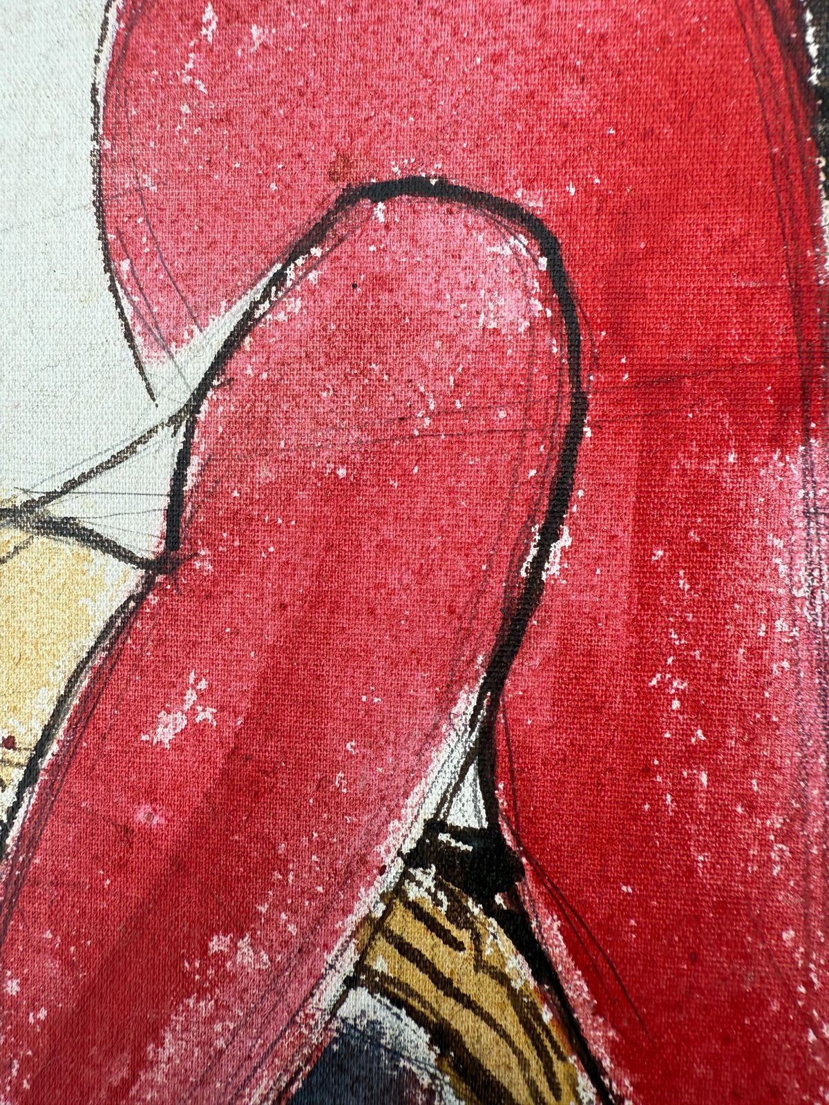 Jordi Curos Ventura Woman With Guitar Mixed Media Painting photo vinterior