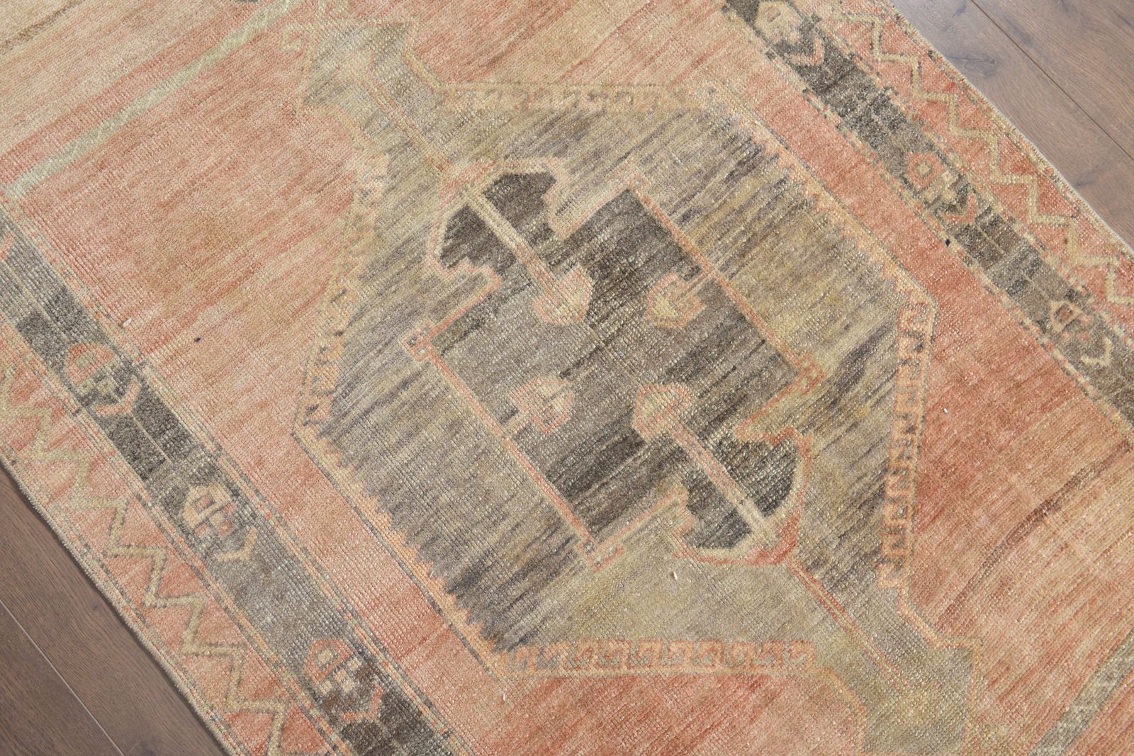 3'3x11 Ft, Orange Beige Farmhouse Decor Runner, Turkish Rug, Wool, Organic Color, Antique Carpet, Stair Decor, Kitchen Decor, Hallway Decor photo 623.0