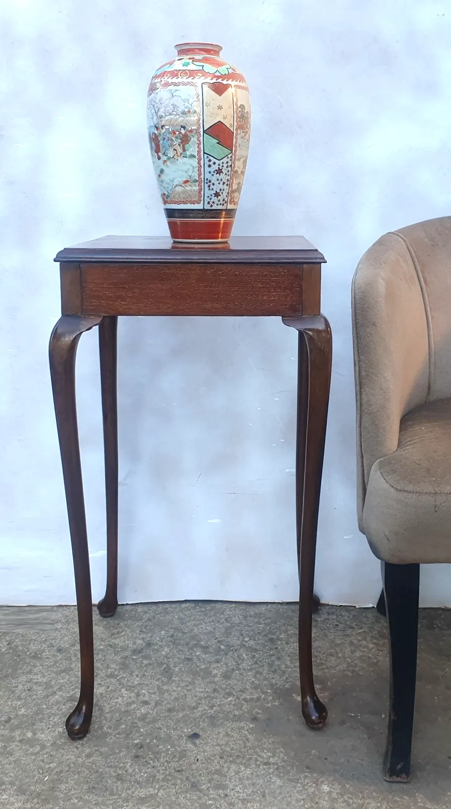 Art Deco Style Antique Mahogany Table / Pot / Plant Stand