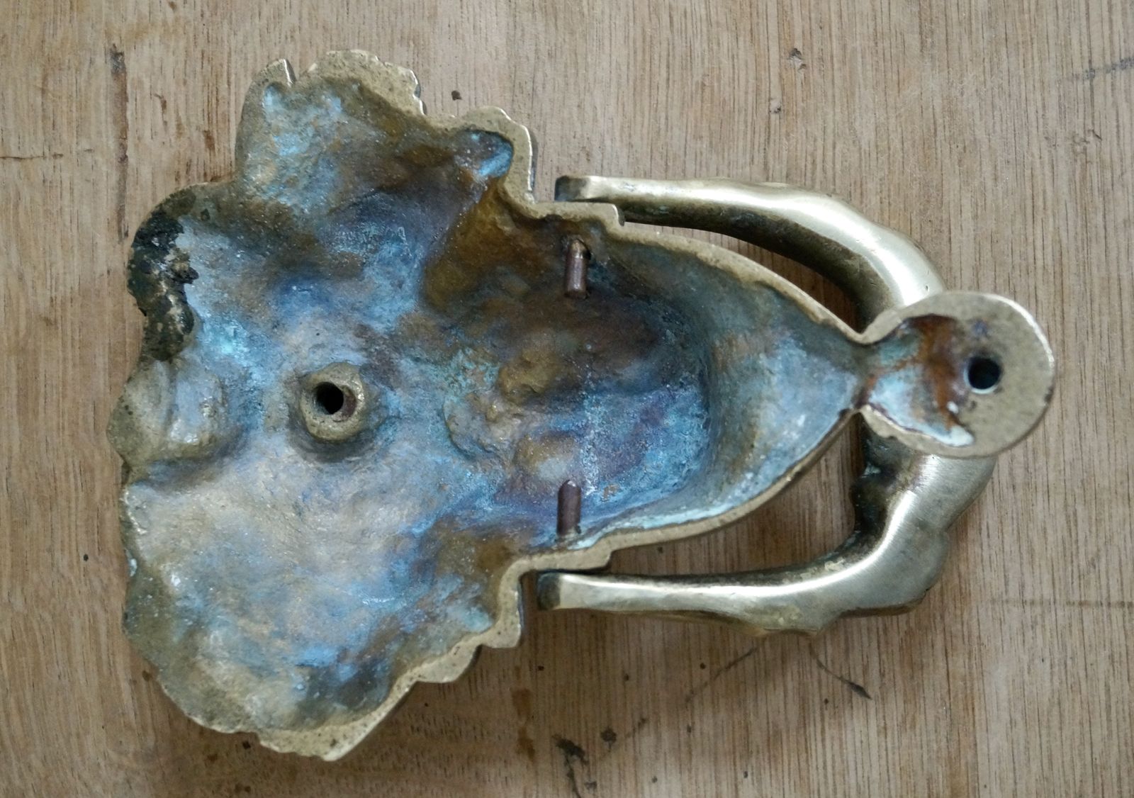 Victorian Head Of Dionysus Brass Door Knocker photo for sale