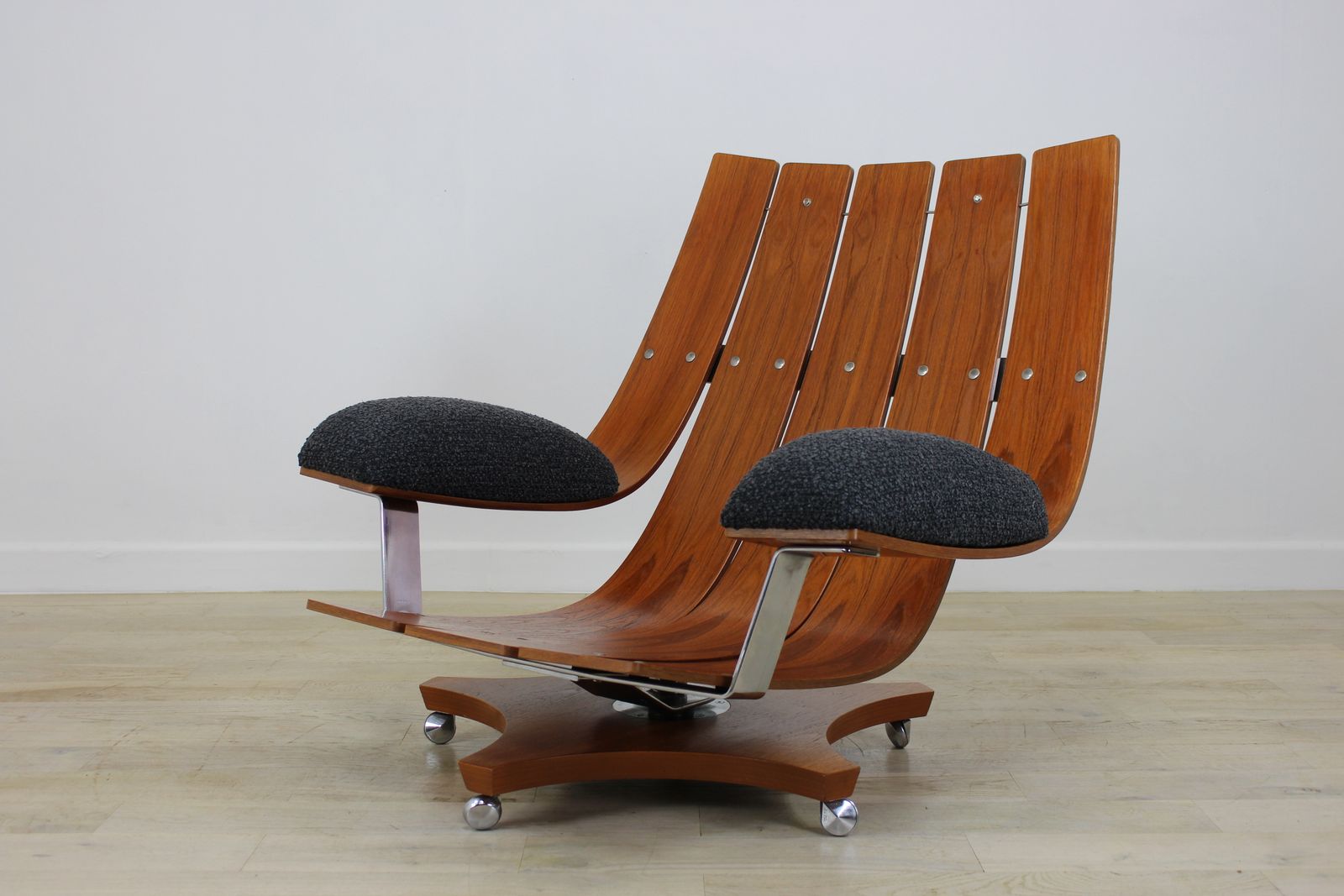 2350.0 G Plan Teak Housemaster Chair Newly Upholstered In Boucle photo
