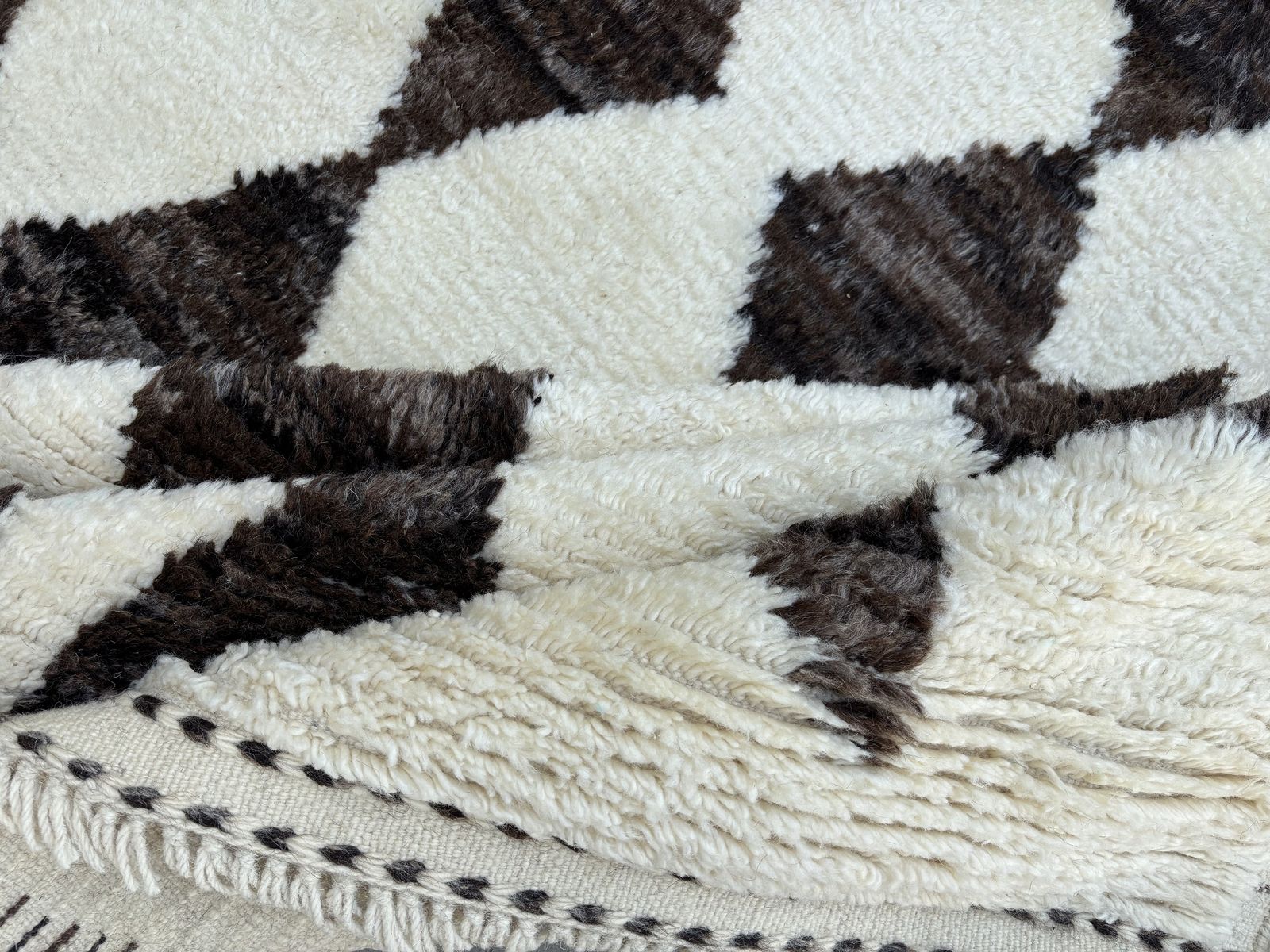 305x427 Cm Vintage Hand Knotted Moroccan Berber Design Rug, Beni Ourain Carpet. 100% Natural Wool photo 2299.0