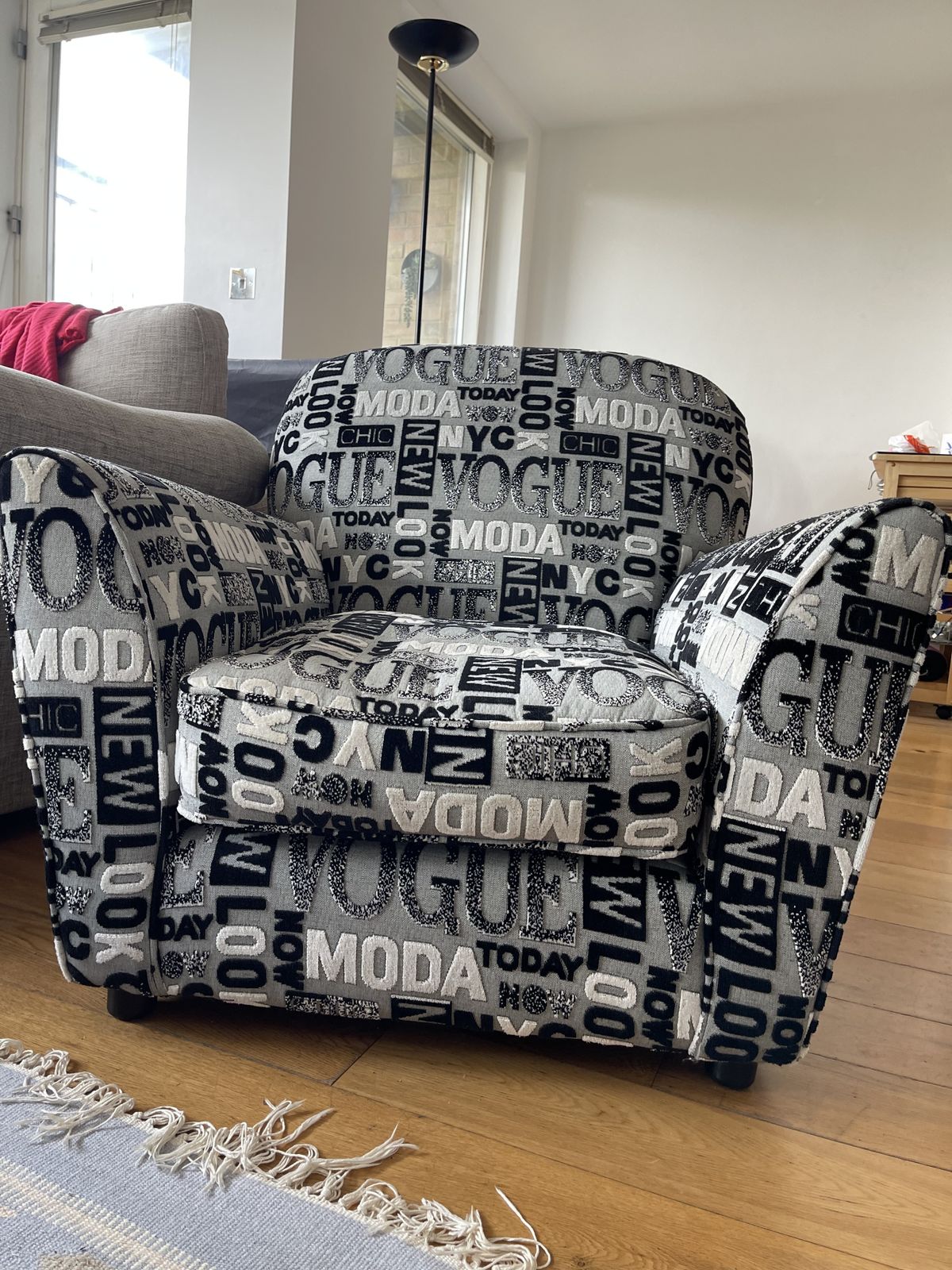 Fashion Print Grey Armchair (One Of A Kind) photo Furniture