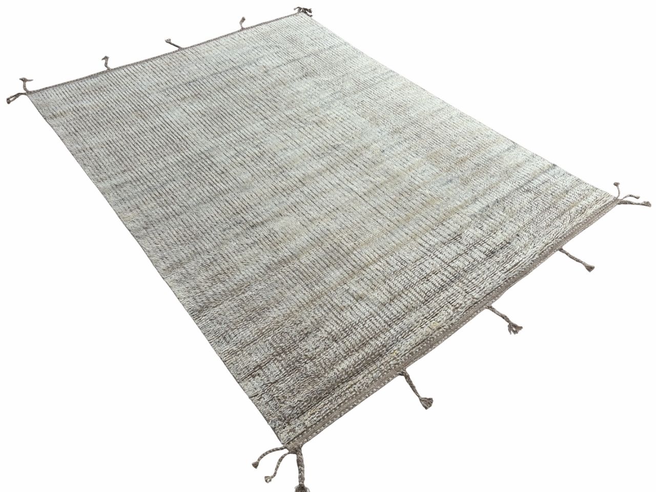 275x365 Cm Vintage Hand Knotted Moroccan Design Rug. 100% Natural Wool. Handmade Beni Ourain Carpet photo 1915.0