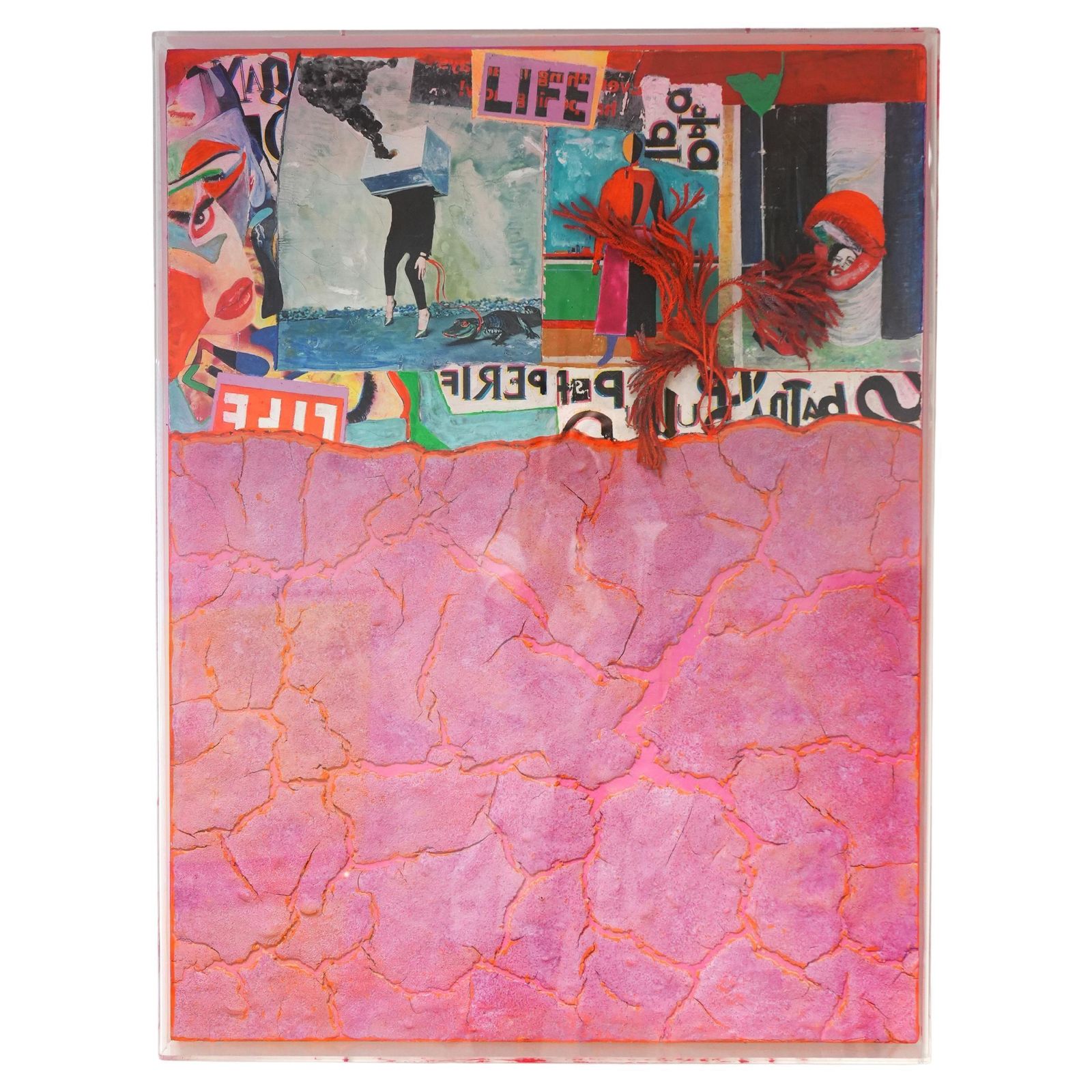 Guido Coletti: Mixed Media Collage (70s/80s)   Italian, Plexi
