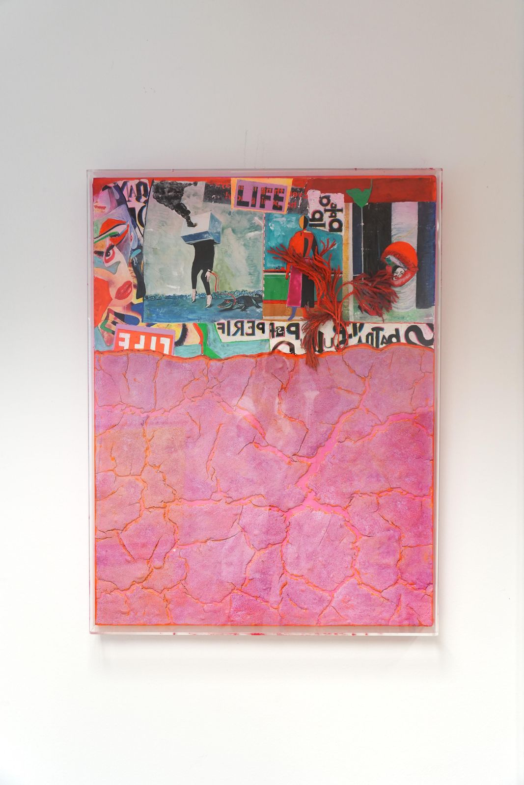 Guido Coletti: Mixed Media Collage (70s/80s)   Italian, Plexi photo furniture