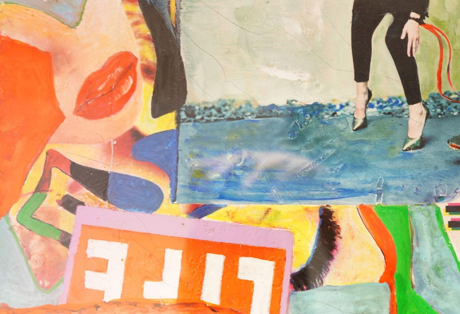 Guido Coletti: Mixed Media Collage (70s/80s)   Italian, Plexi photo vinterior
