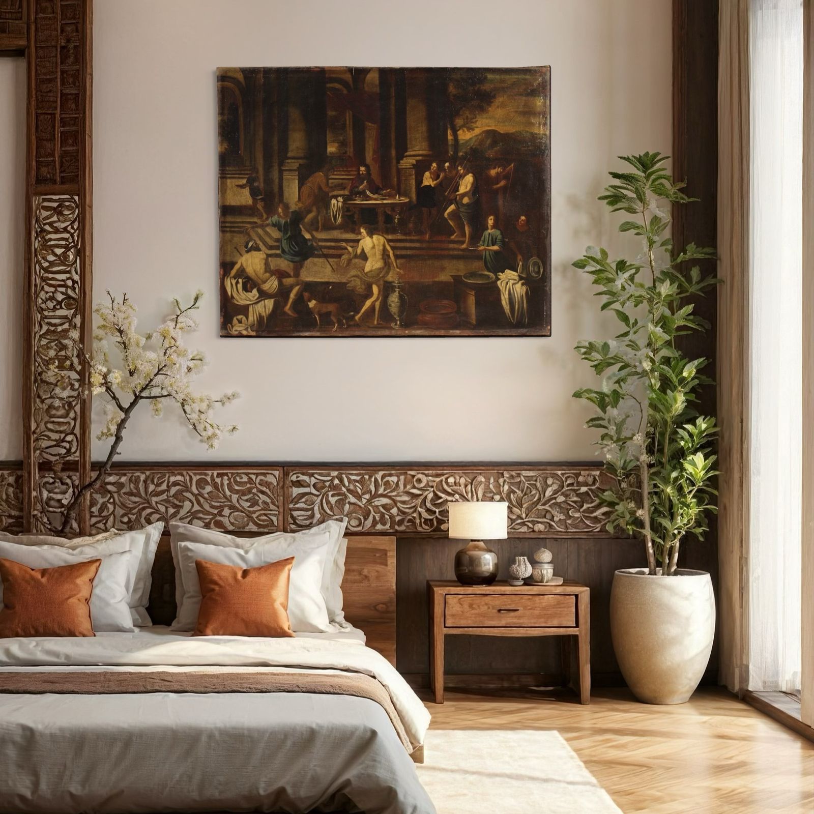 Great 17th Century Italian Painting, Herod's Banquet photo Art