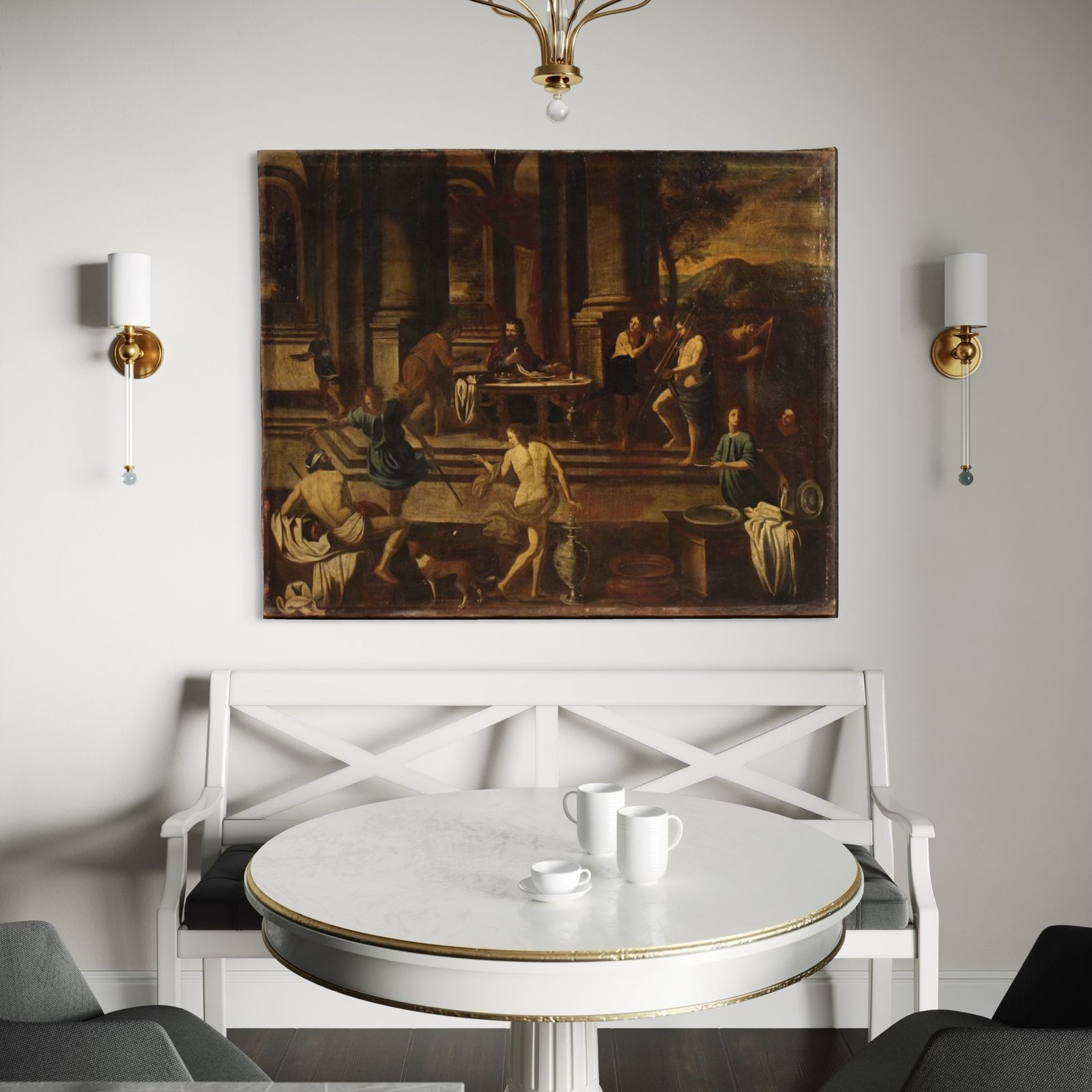 5000.0 Great 17th Century Italian Painting, Herod's Banquet photo