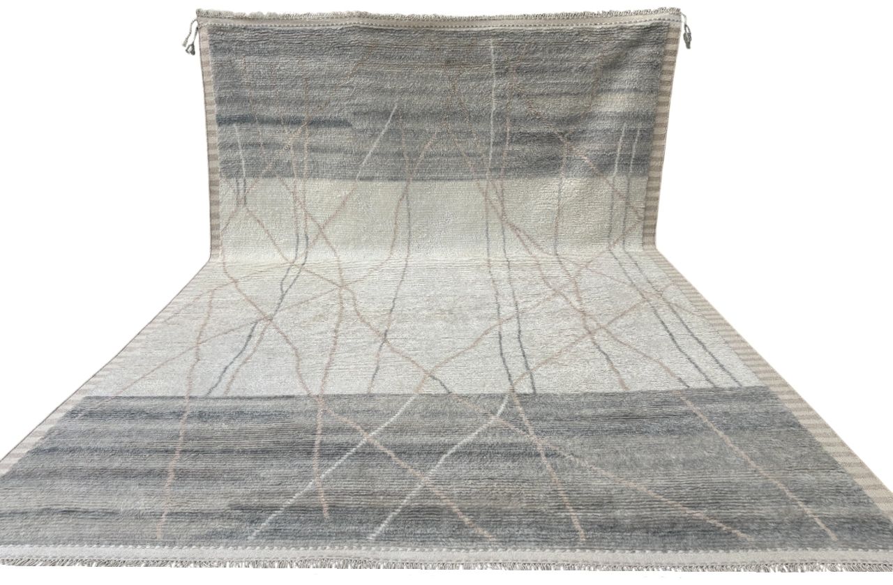 305x427 Cm Vintage Hand Knotted Moroccan Style Large Area Rug. 100% Natural Wool photo for sale