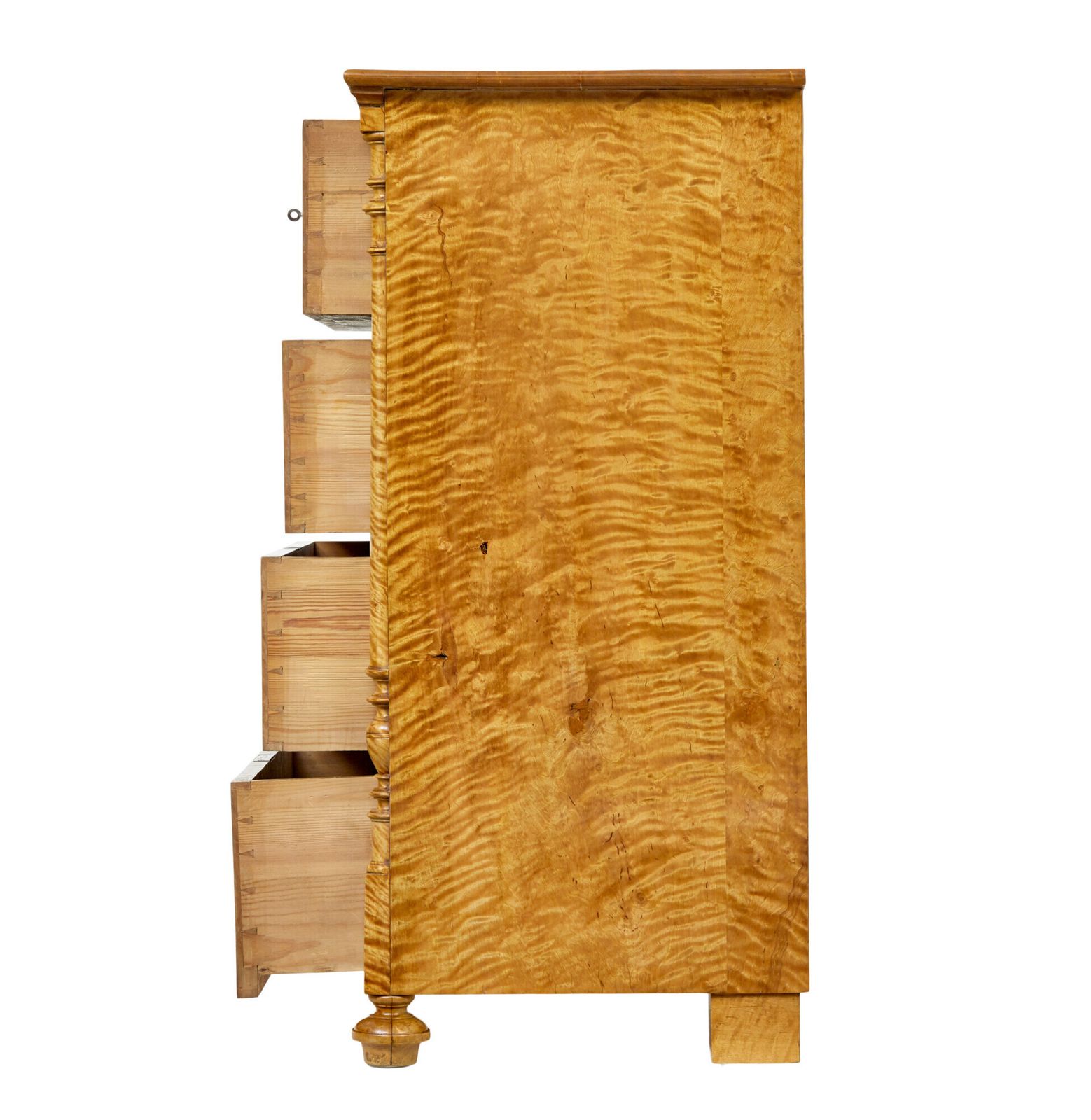 Swedish 19th Century Tiger Birch Chest Of Drawers photo Furniture
