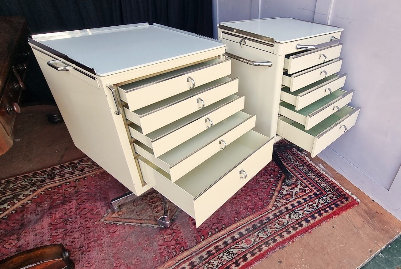 Baisch Vintage Dental / Medical Rolling Cabinets photo Furniture