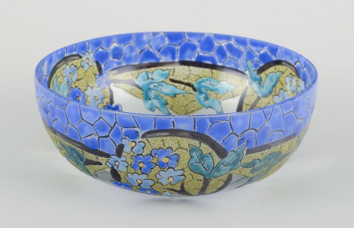 Adrien Mazoyer, French Glass Artist For Moulins, France. Art Deco Bowl photo furniture