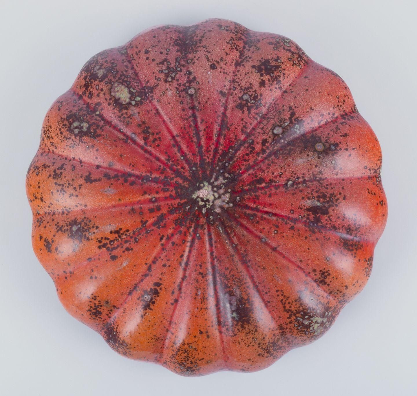 Hans Hedberg For Biot, France. Large Unique Jar In The Form Of Pumpkin. photo 12798.0