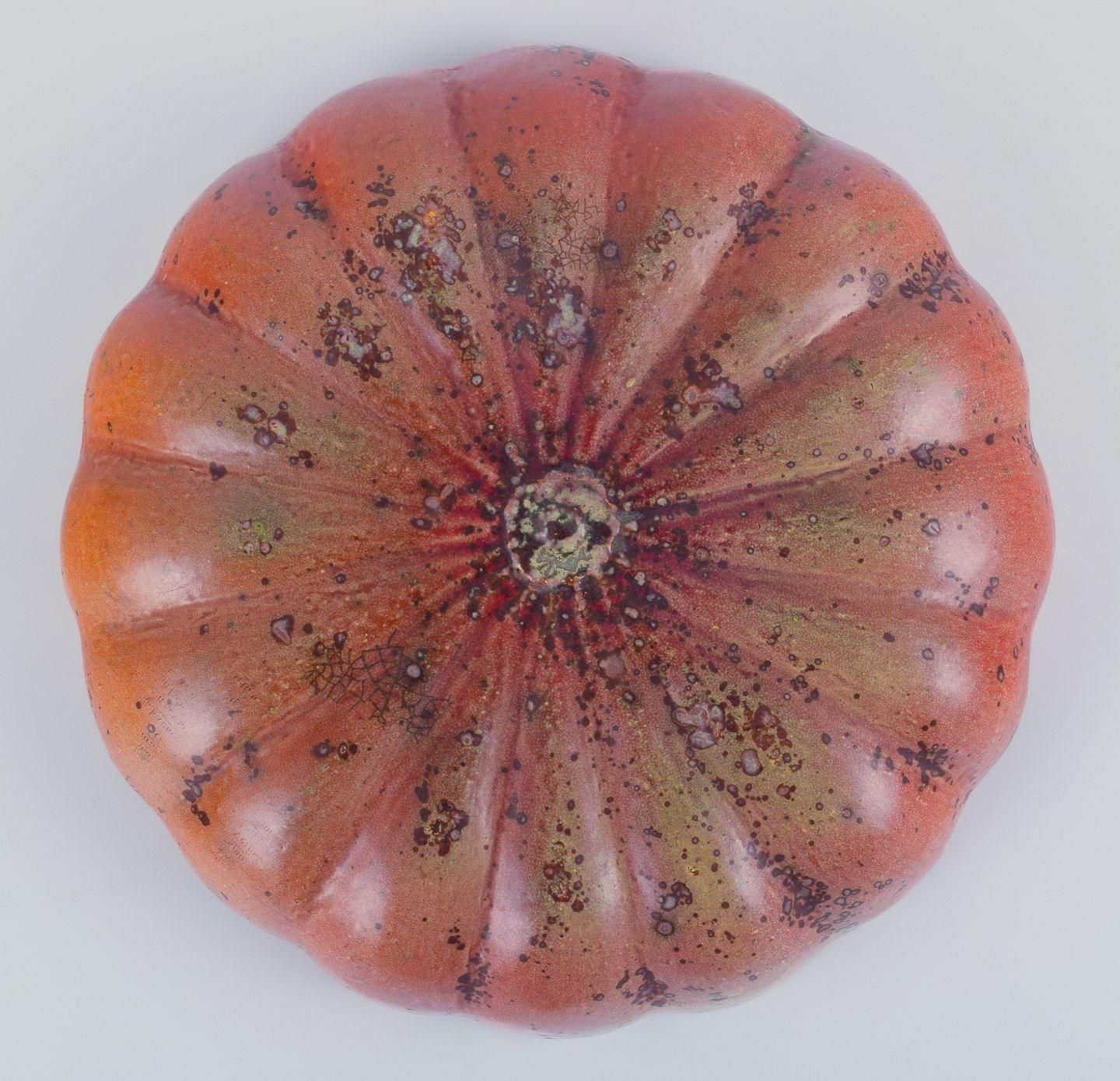 Hans Hedberg For Biot, France. Large Unique Jar In The Form Of Pumpkin. photo buy