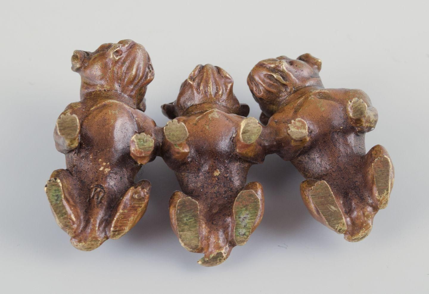Wienerbronze, Austria. Miniature Art Deco Sculpture Of Three English Bulldogs. photo buy