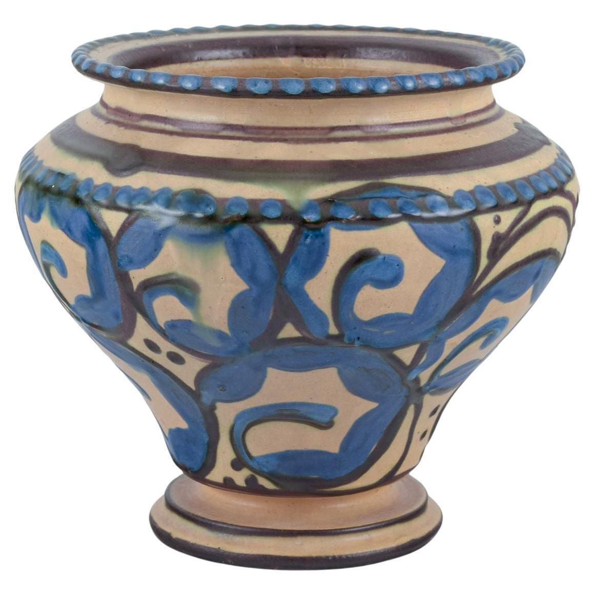 Kähler, Denmark. Ceramic Vase In Cow Horn Technique.