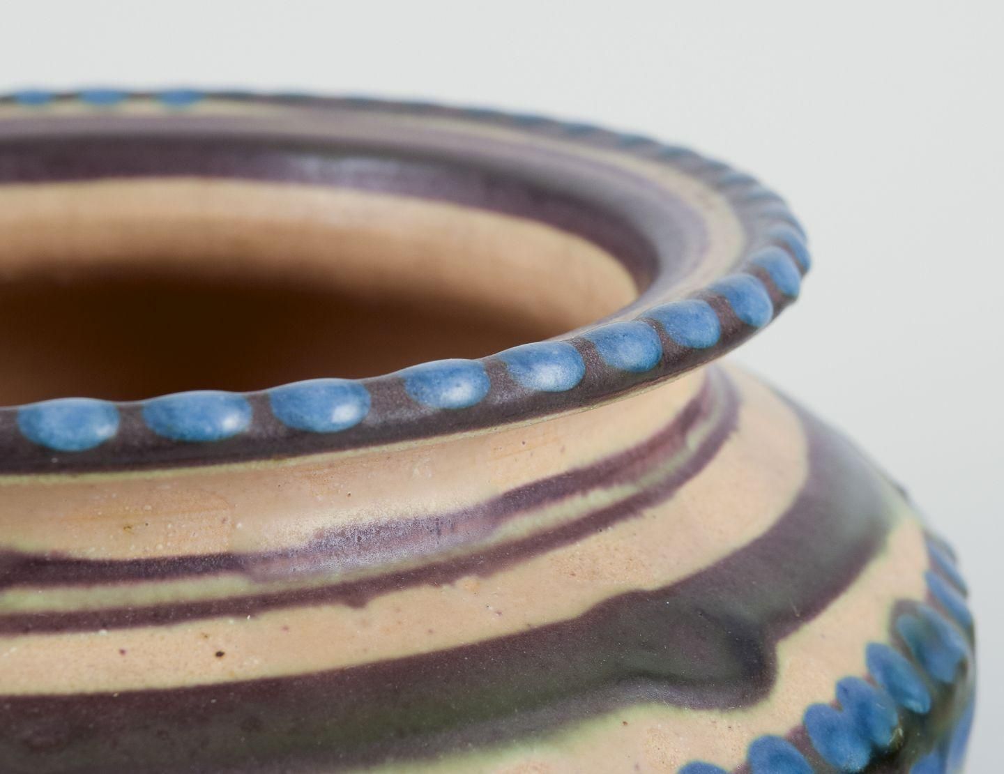 Kähler, Denmark. Ceramic Vase In Cow Horn Technique. photo 271.0