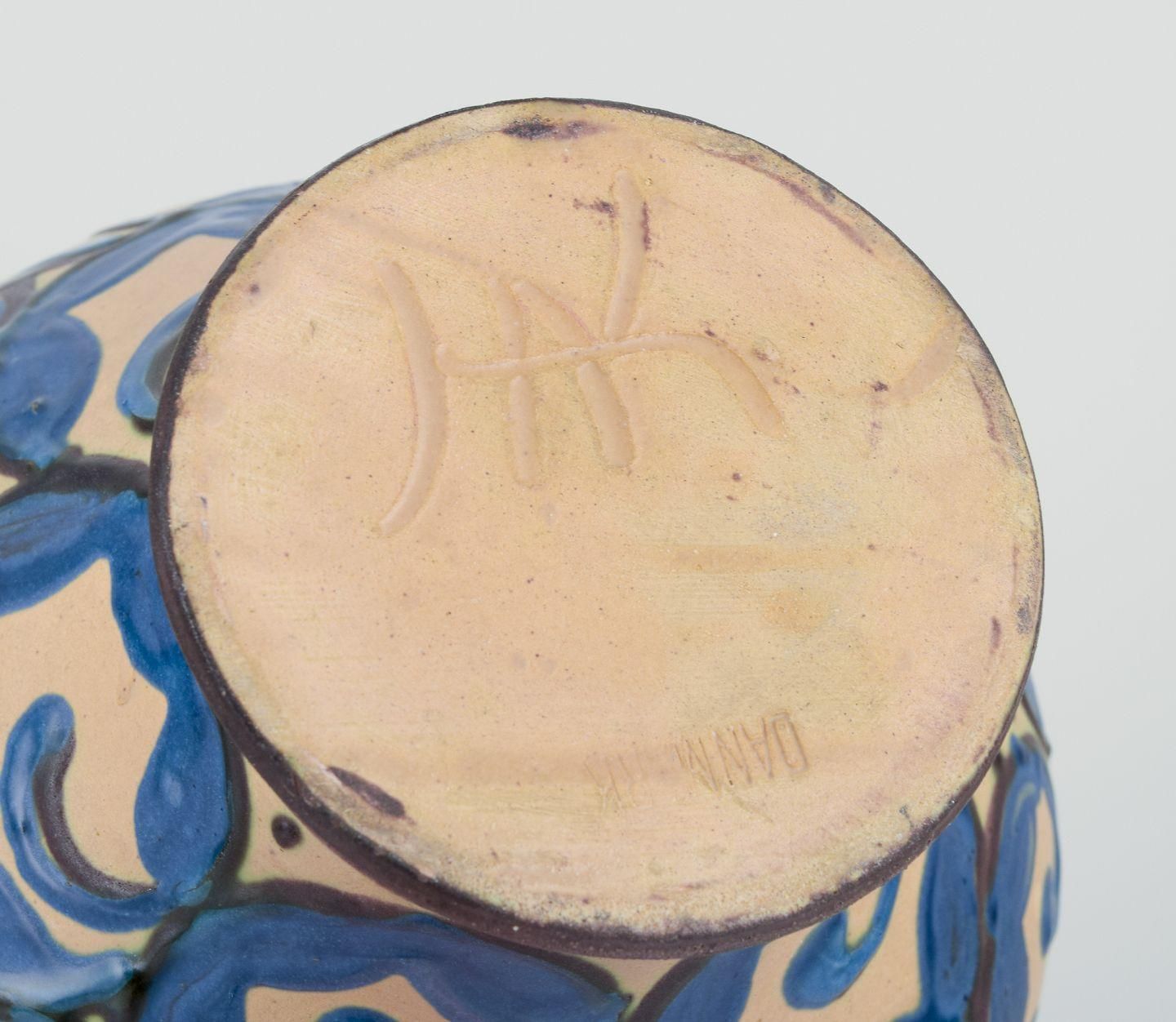 Kähler, Denmark. Ceramic Vase In Cow Horn Technique. photo buy