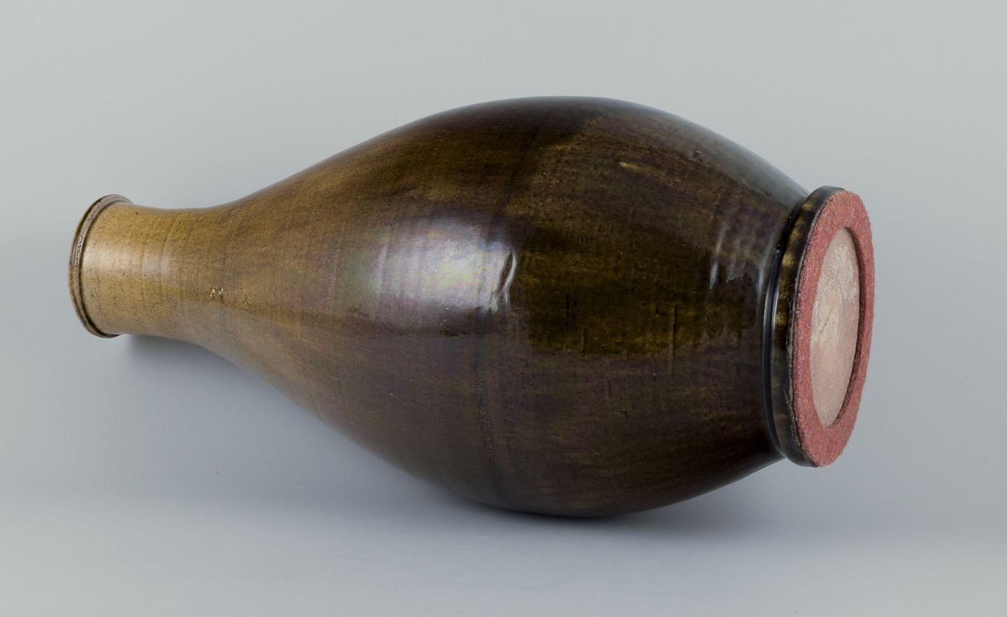 Svend Hammershøi For Kähler. Ceramic Floor Vase In Uranium Yellow Glaze. photo buy