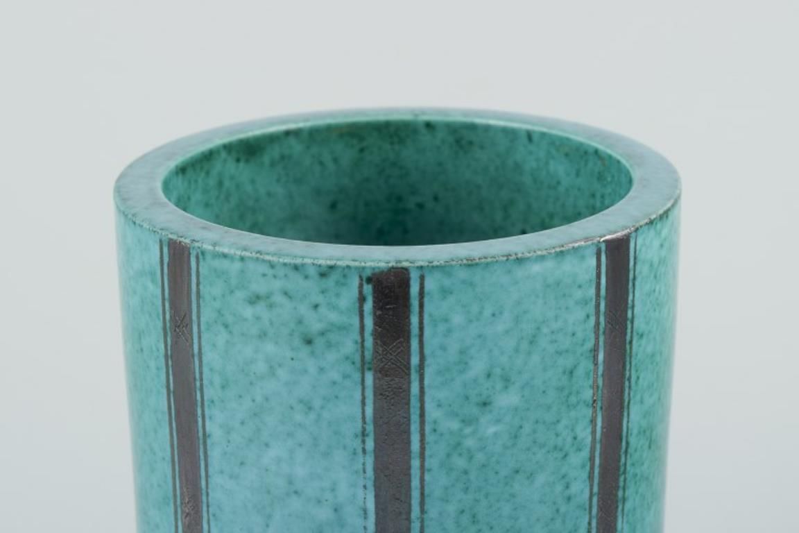 Wilhelm Kåge For Gustavsberg, Sweden. ‘Argenta’ Ceramic Vase. Art Deco Style. photo for sale