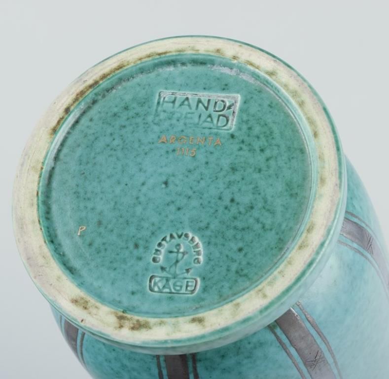 Wilhelm Kåge For Gustavsberg, Sweden. ‘Argenta’ Ceramic Vase. Art Deco Style. photo 301.0