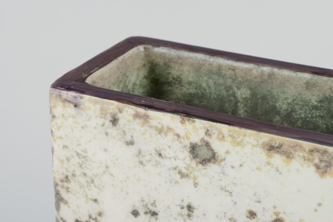 Hans Hedberg For Biot, France. Rectangular Ceramic Vase. 1970s/80s photo 979.0