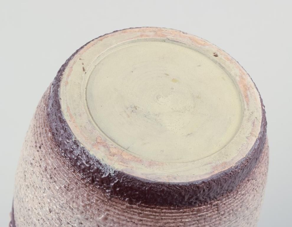 French Ceramicist. Ceramic Vase. Lava Glaze In Light And Brown Colours. photo 301.0