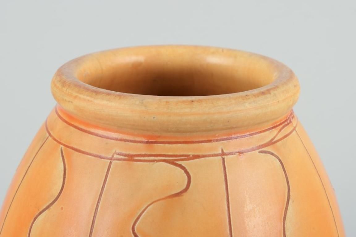 Kähler, Denmark. Ceramic Vase In Uranium Glaze. Circa 1930s. photo for sale