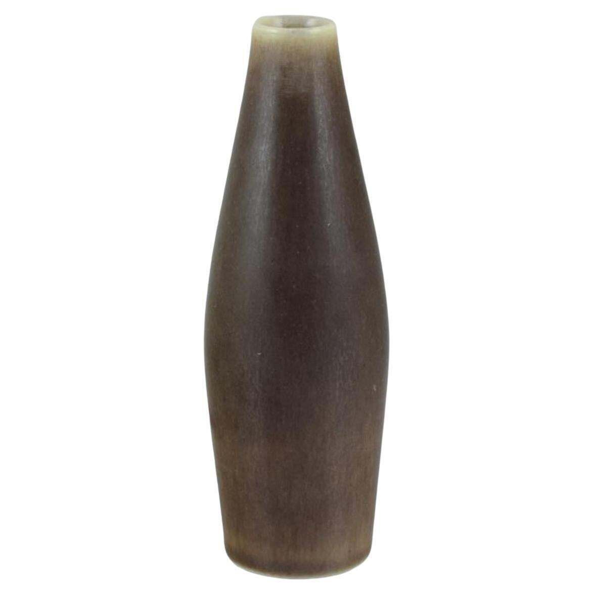 Per Linnemann Schmidt For Palshus. Slender Ceramic Vase With Hare Fur Glaze