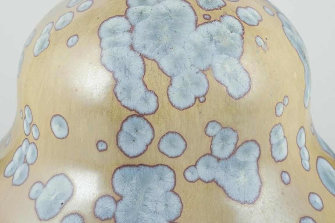 Desvres Fourmaintraux Delassus, France. Art Nouveau Ceramic Vase With Handles. photo vinterior