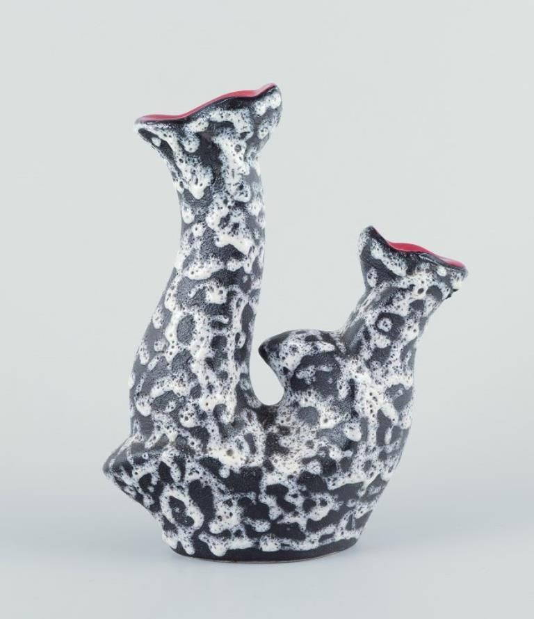 Vallauris, France. Ceramic Vase In Surrealist Style. Raku Fired Glaze. photo furniture