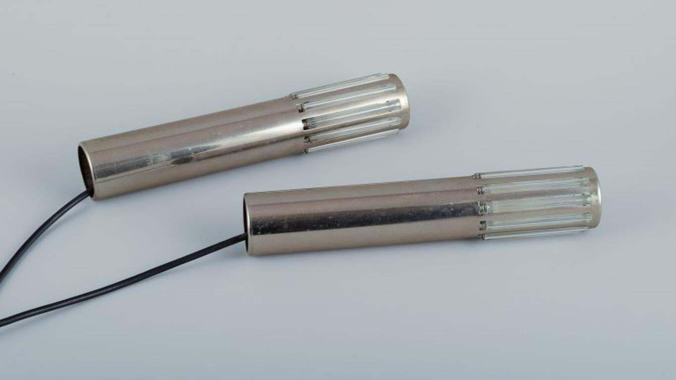 Schmahl & Schulz. Pair Of Ceiling Pendants In Stainless Steel And Acrylic Glass photo 271.0
