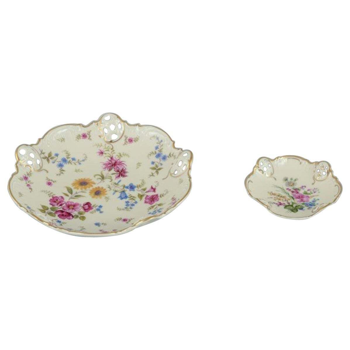 Rosenthal, Germany. Two "Moliere" Porcelain Bowls With Reticulated Rim.
