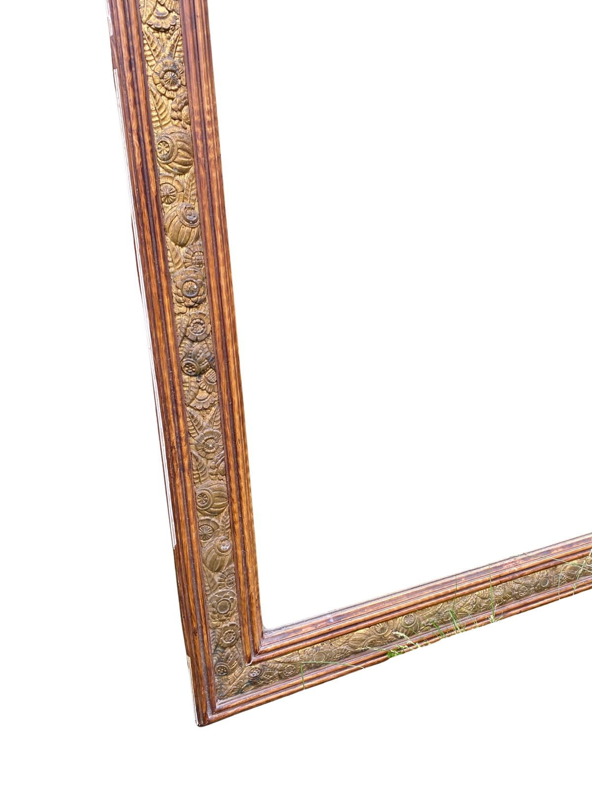 Large Gilded Wood Mirror, Louis XVI   Art Nouveau Transition Style, Bevelled Glass, Late 19th Century photo 450.0