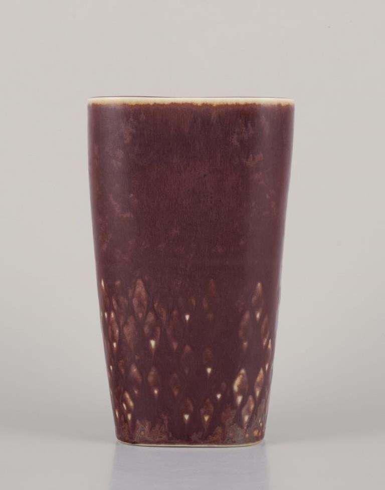 Carl Harry Stålhane For Rörstrand. Ceramic Vase In Brown Tones. Modernist Design photo furniture