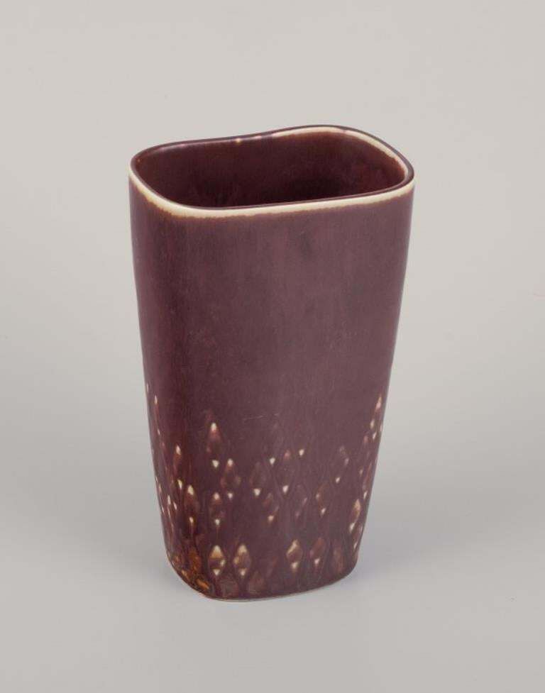 Carl Harry Stålhane For Rörstrand. Ceramic Vase In Brown Tones. Modernist Design photo 271.0