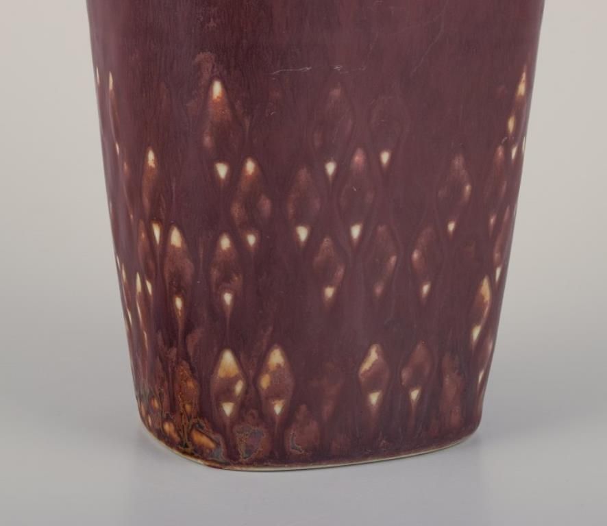 Carl Harry Stålhane For Rörstrand. Ceramic Vase In Brown Tones. Modernist Design photo vinterior