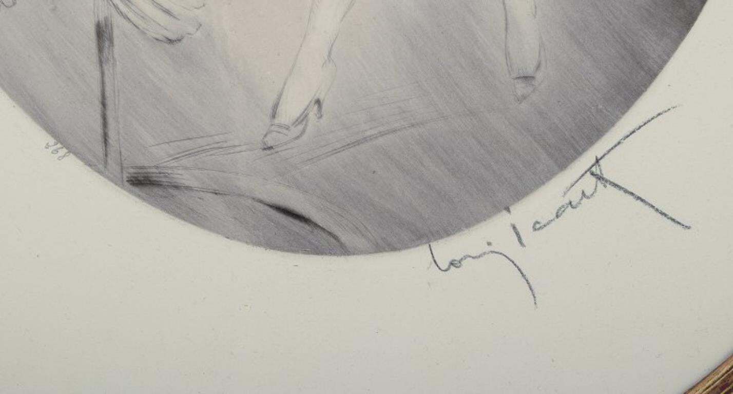 Louis Icart (1888 1950). Etching On Paper. Lady In A Short Dress With A Cockatoo photo buy