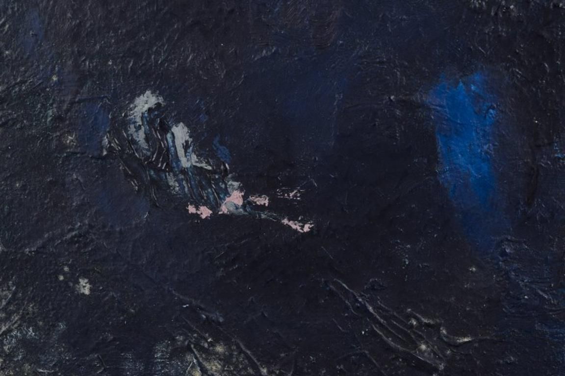 Oskar Stark, German Artist. Oil On Board.  Abstract Composition. "Rising Blue" photo Art