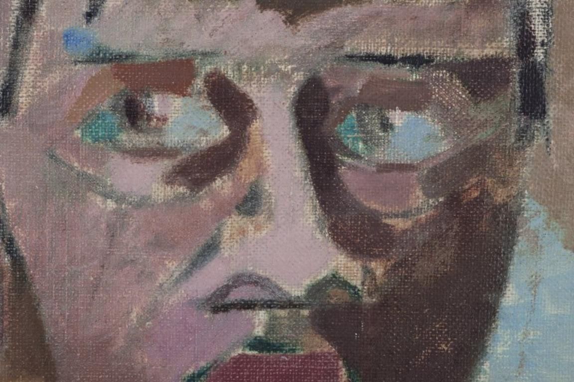 Folke Skoghäll, Listed Swedish Artist. Oil On Canvas. Portrait Of A Woman. photo Art