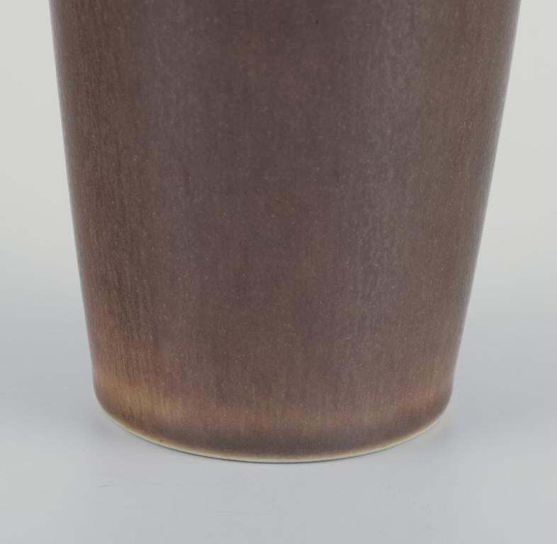 Per Linnemann Schmidt For Palshus. Large Ceramic Vase In Brown Hare Fur Glaze. photo for sale