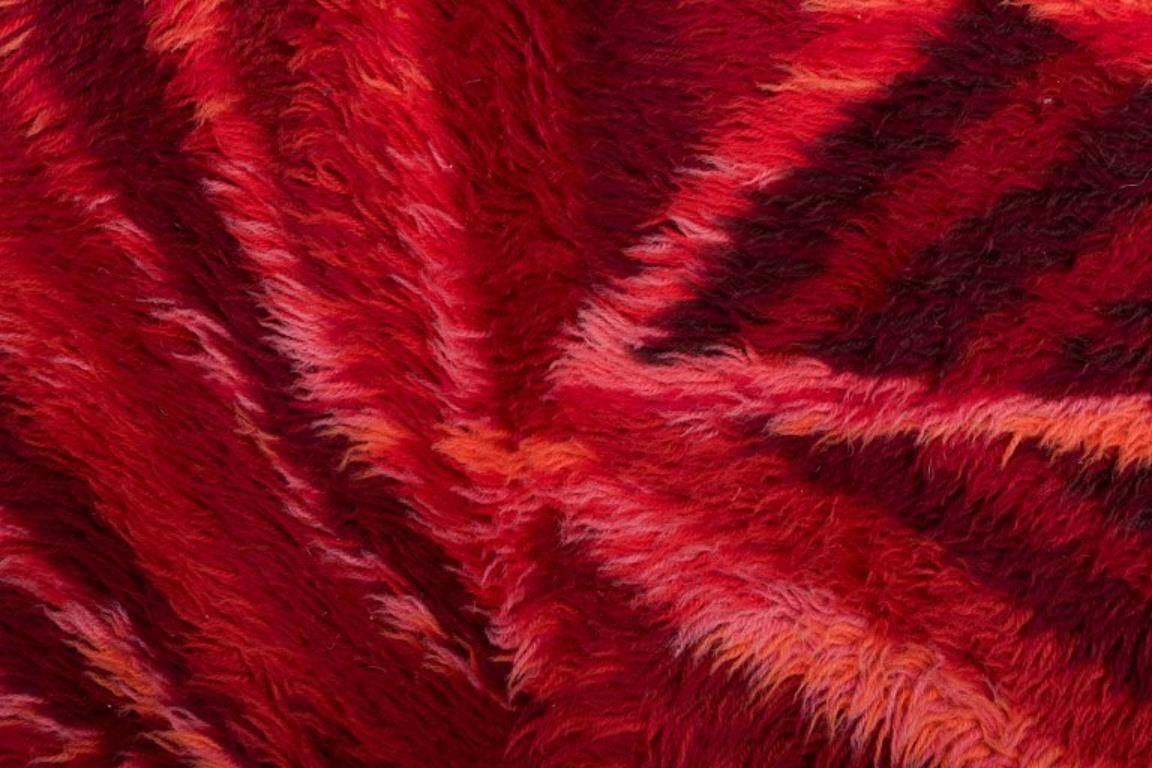 Swedish Textile Designer. Handmade Rya Carpet Of Pure Cotton. photo Textiles