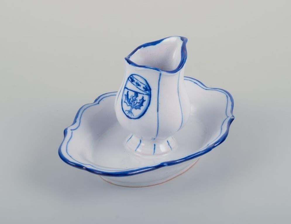 Emile Gallé For St. Clement, Nancy, France. Large Square Bowl And Sauce Boat photo buy