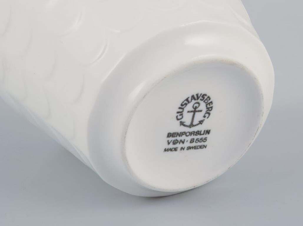 Wilhelm Kåge For Gustavsberg. Six White Porcelain Plant Pots. Swedish Design. photo 241.0